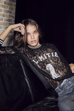 Lace Ls Football Blouse HL10471