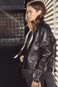 Leather Trench Jacket HL10165