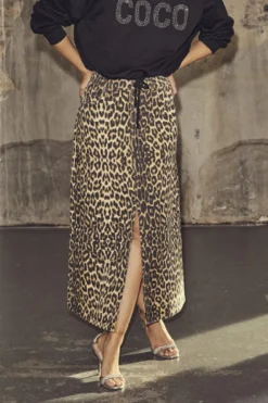 Leocc Denim Slit Skirt 34110