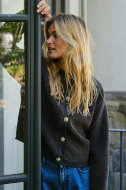 Limo Fluffy Knit Cardigan 161963