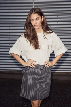 Lou Stripe Belt Skirt HL10174