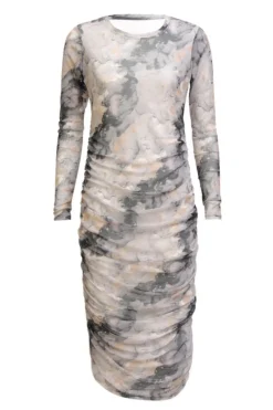 Mesh Ls Long Dress 22219