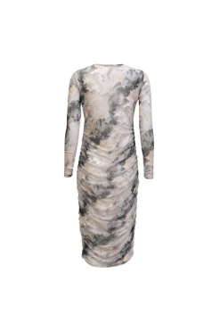 Mesh Ls Long Dress 22219