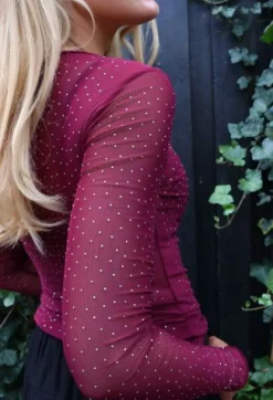 Mesh Ls Sparkle Tshirt 22134