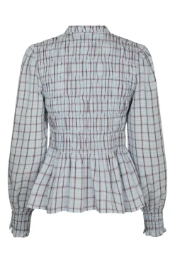 Mocca Smock Check Blouse 166900