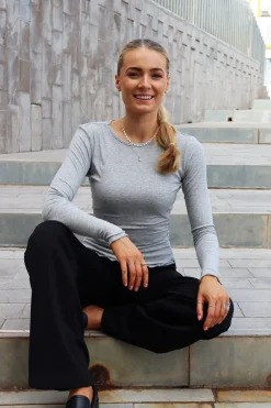 Natalia Ls Round Neck Blouse 9914