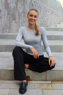 Natalia Ls Round Neck Blouse 9914