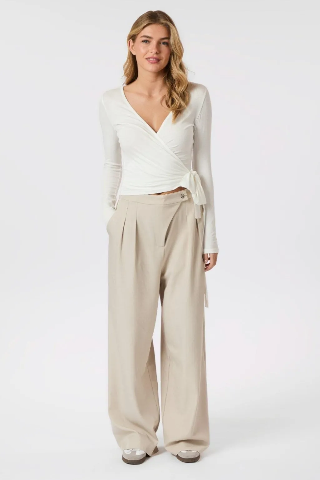 Nia Jersey Wrap Blouse 165501