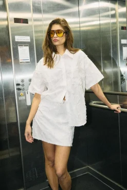 Nmalessa H/W Short Texture Skirt