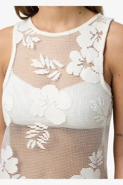 Nmklea S/L Long Flower Lace Slit Dress