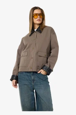 Nmnora Pu Collar Jacket Dd