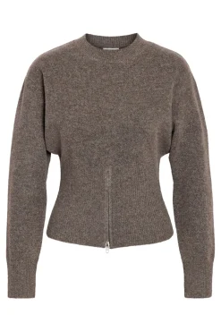 Nmsloan L/S O-Neck Zip Knit Fwd