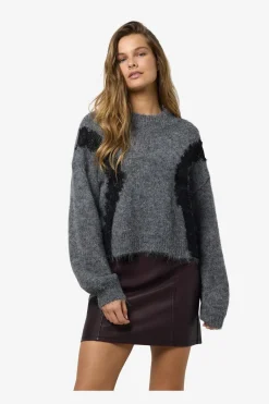 Nmsutton L/S O-Neck Lace Knit Fwd