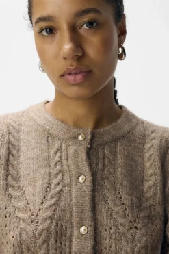 Objflora Re Ls Knit Button Cardigan