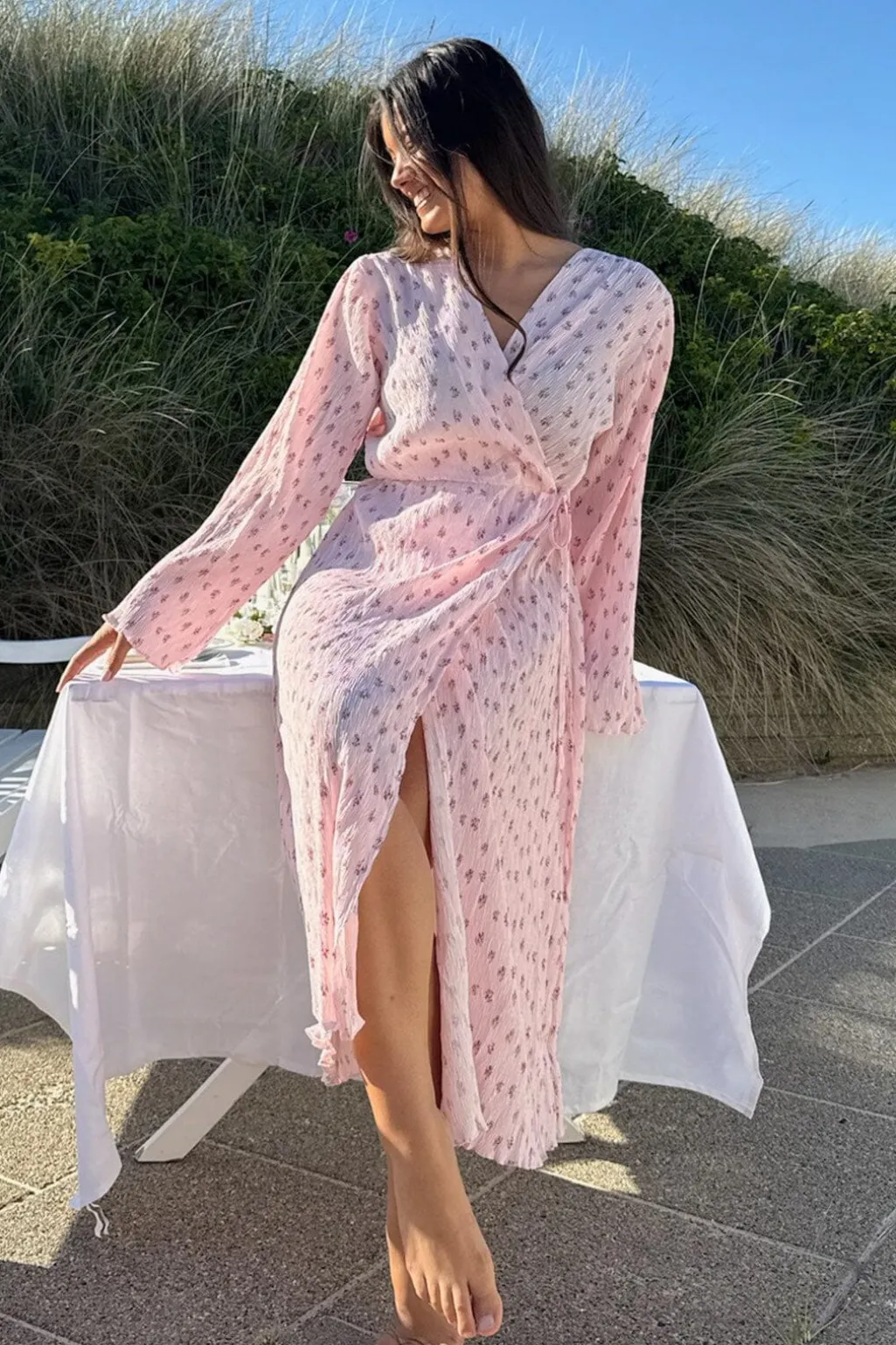 Ofeliaic Long Wrap Dress A23640