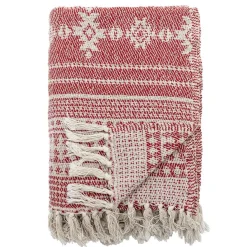 Oia Plaid, Rød, Genanvendt Bomuld 82066518