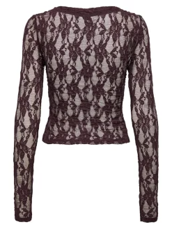 Onlalba L/S V-Neck Lace Top