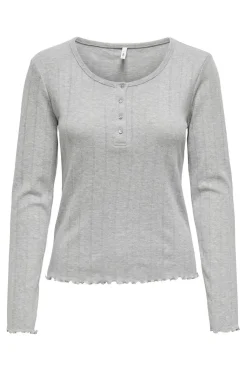 Onlcarlotta L/S O-Neck Button Top