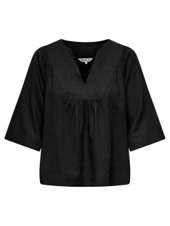 Onlcaro 2/4 V-Neck Linen Bl Top Cc