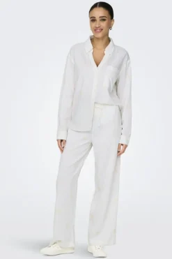 Onlcaro L/S Linen Bl Emb Shirt Cc