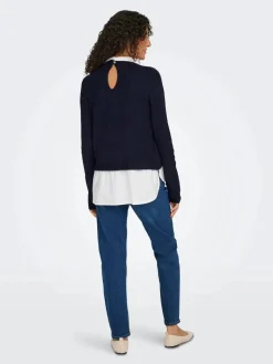 Onldolly Ls Woven Mix Pearl Pull Cc Knt