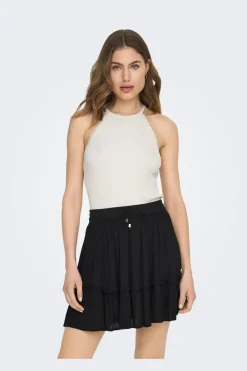 Onlgemma Sl Scallop Hltneck Top Knt