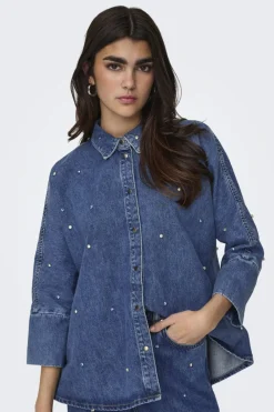 Onlgrace Ls Rhinestone Shirt Cro