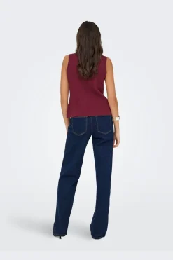 Onlibi Button Sl Vest Cc Knt