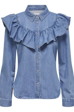 Onlindigo Ls Frill Shirt Qyt
