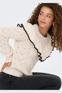 Onlisolde Ls Frill O-Neck Knt