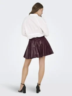 Onljacky Faux Leathe Skater Skirt