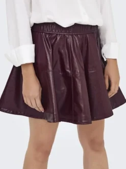 Onljacky Faux Leathe Skater Skirt