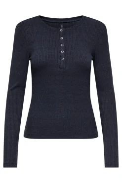 Onllinea L/S O-Neck Button Top Cc