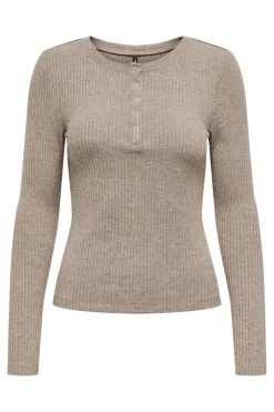 Onllinea L/S O-Neck Button Top Cc