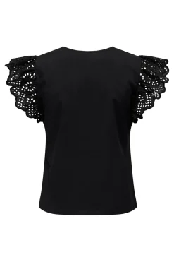 Onllou Life Emb S/S Frill Top
