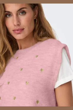 Onlmelody Sl Embroidery O-Neck Knt