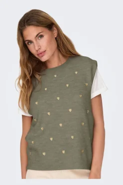 Onlmelody Sl Embroidery O-Neck Knt