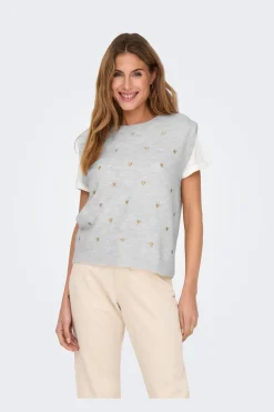 Onlmelody Sl Embroidery O-Neck Knt