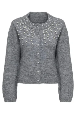 Onlmiggie Ls O-Neck Pearl Cardi Knt