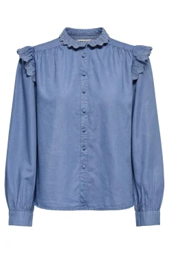 Onlpiper L/S Emb Frill Shirt Qyt