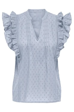 Onlraina S/L V-Neck Ruffle Top Ox