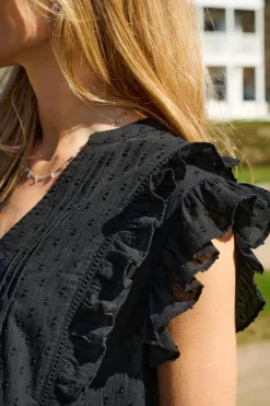 Onlraina S/L V-Neck Ruffle Top Ox