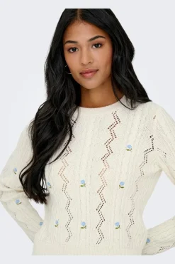 Onlrita Life Ls Embr Cable Knt