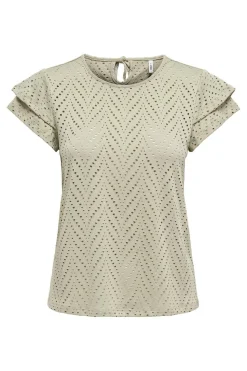Onlsmilla S/S O-Neck Frill Top