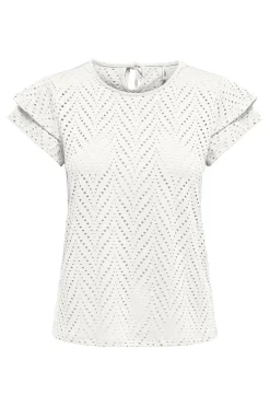 Onlsmilla S/S O-Neck Frill Top