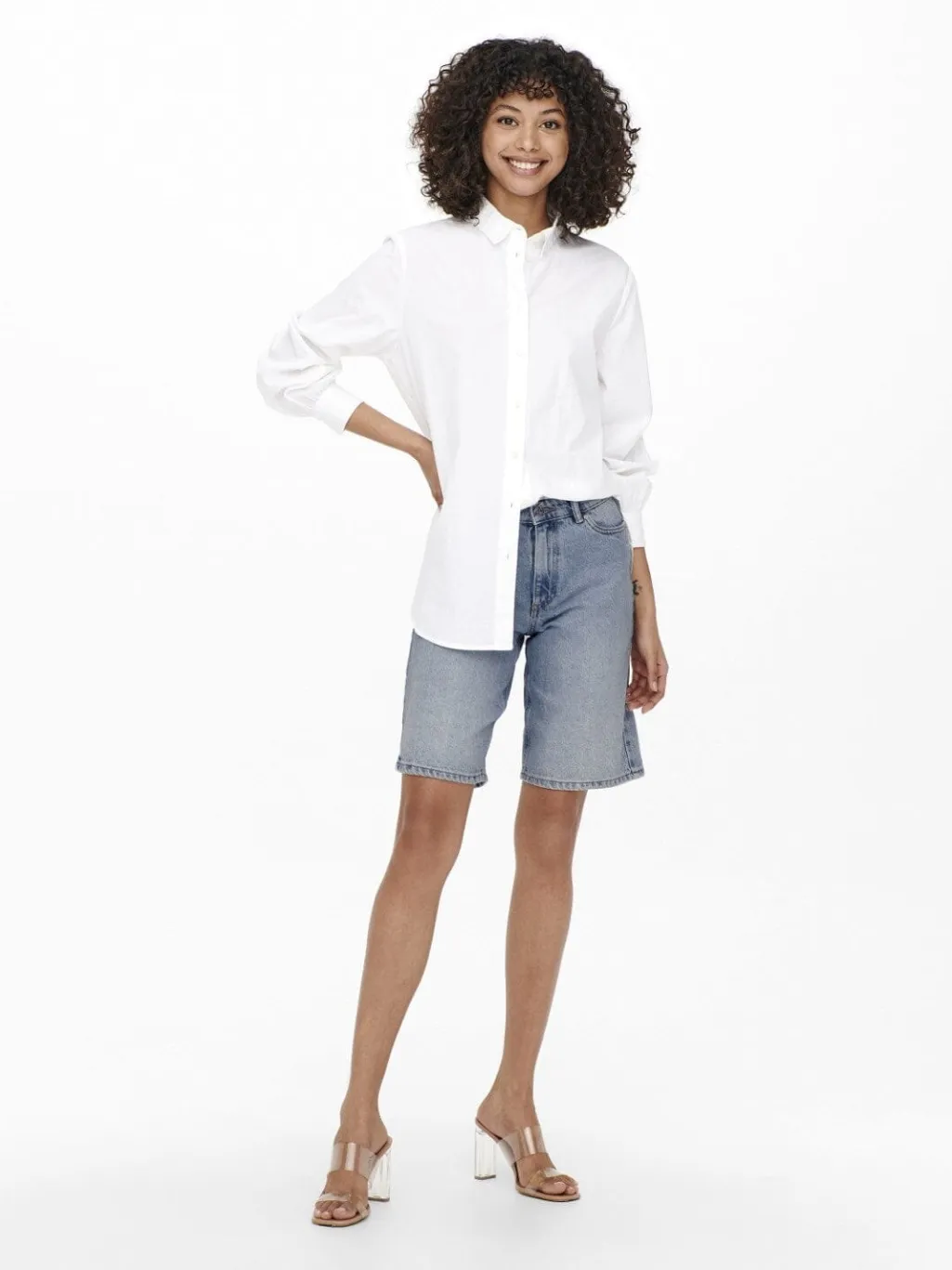 Onlsonny hw wide dnm shorts