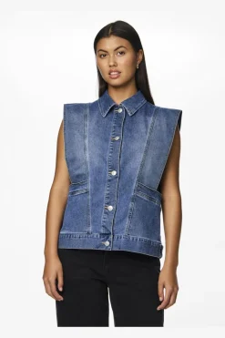 Pcfemma Loose Denim Vest Fsy