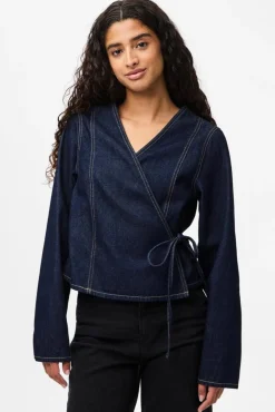 Pcfenna Ls Denim Wrap Shirt Fsy