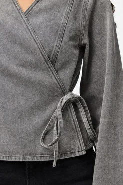 Pcfenna Ls Denim Wrap Shirt Fsy