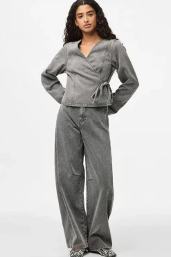 Pcfenna Ls Denim Wrap Shirt Fsy